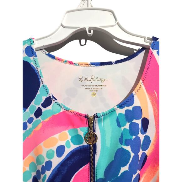 Lilly Pulitzer Sally Scuba Fit & Flare Dress Multi Ocean Jewels Size M - Picture 3 of 5